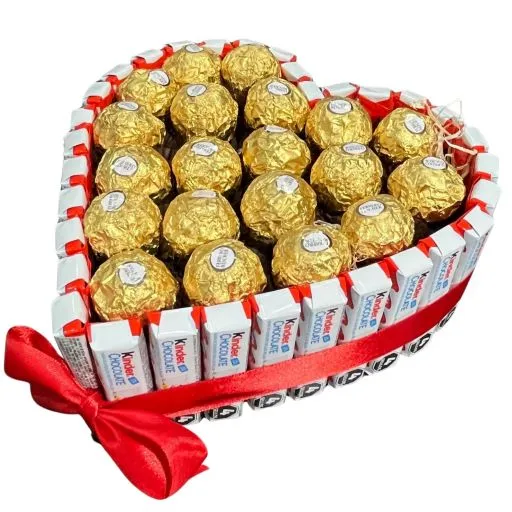 Corazon de chocolate kinder rocher