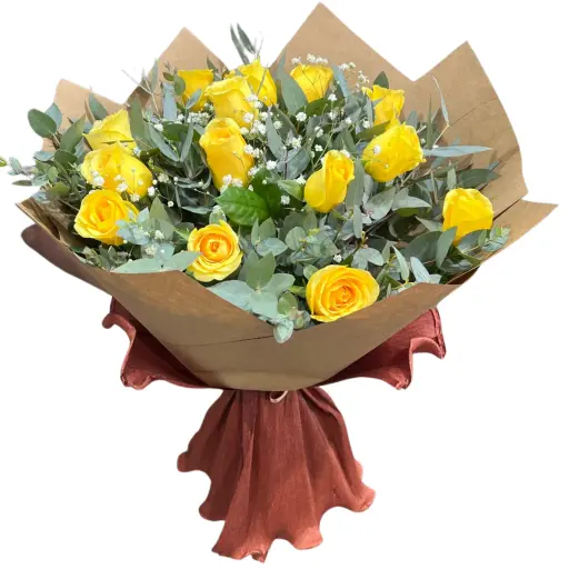Ramo de 12 rosas amarillas 