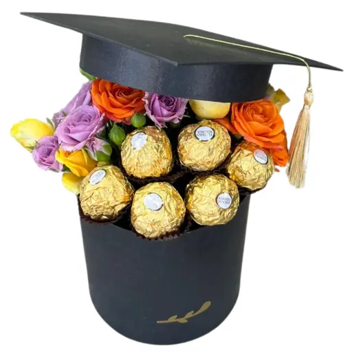 Caja pote lite black graduacion
