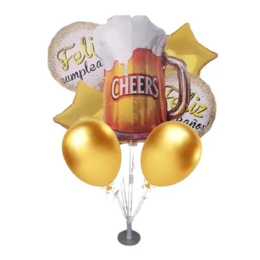 Set de globos feliz cumpleaños chop con aire